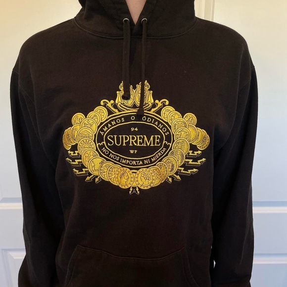 Supreme Love or Hate Hooded Sweatshirt in Black Like New - Picture 11 of 14